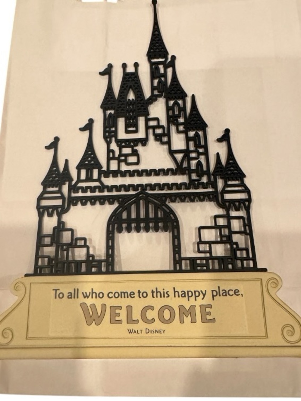 Disney Hallmark Cinderella’s Castle Walt Disney Quote Metal Ceramic Figure